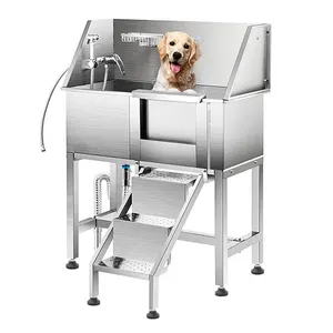 2023 Heavy Duty Pet Grooming Bath Tub Stainless Steel Dog Bath Tub Grooming For Spa