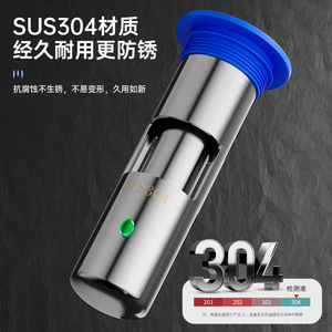 Slsy Noyau de siphon de sol en acier inoxydable 304, cylindrique 84,5 mm, à compression, installation facile, filtre de drain invisible - Product Image 3