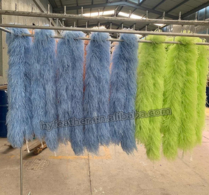 1ply Bleu Blanc Rose Bonne Qualité 5ply Grand Boa Décoratif Curly Plumes d'autruche Boa pour Artisanat Tissu Couture Robes Décoration - Product Image 2