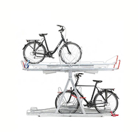 Présentoir à vélos en acier à deux niveaux Porte-vélos commerciaux Double Decker Cycle Steel Deck Parking