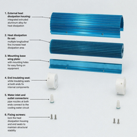 Tube d'ozone à quartz industriel à double refroidissement par air 30 G/H 280W 1-8KV onde sinusoïdale pour le traitement des eaux