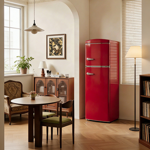 Réfrigérateur compact portable <span class=keywords><strong>vintage</strong></span> rétro à double porte sans givre en acier inoxydable MDFR350W-RE, économie d'énergie - Product Image 5