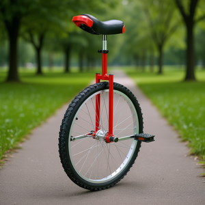 Monociclo de 24 Pulgadas con Rueda Roja, Una Velocidad, Cuadro de Acero, Llanta de Aluminio, para Uso en Terreno Plano - Product Image 2