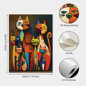 Bán Buôn Độ Nét Cao Trừu Tượng Mèo Tường Nghệ Thuật Hot Bán Màu Đen Phun Sơn Deco Thiết Kế Cho Phòng Ngủ Phòng Tắm Treo - Product Image 4