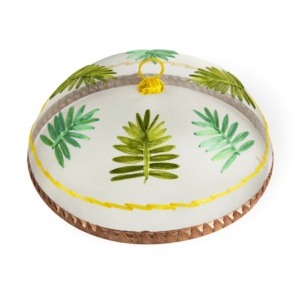 Copertura per Alimenti Excelsa Design Fogliame 30x11.5x30 Cm Coperchio in Rete Multicolore con Bordo Giallo - Product Image 1