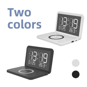 Cargador con Calendario <span class=keywords><strong>Perpetuo</strong></span>, Logotipo OEM, 2024, Superventas, Cargador de Escritorio para Teléfono con Carga Súper Rápida, Reloj Despertador, Cargador Inalámbrico con Pantalla LCD - Product Image 4