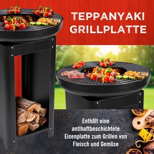 <span class=keywords><strong>Brasero</strong></span> de jardin, foyer, barbecue, plancha, <span class=keywords><strong>brasero</strong></span> à bois avec grille de cuisson Teppanyaki - Product Image 4