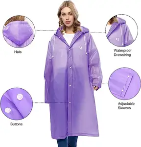 เสื้อกันฝน EVA สำหรับผู้ใหญ่น้ำหนักเบากันน้ำแบบใช้แล้วทิ้งแบบพกพากลางแจ้ง