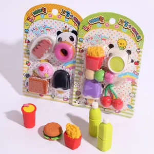 Promotion 3D Food Dessert Snack Shaped Puzzle Rubber Pencil TPR Eraser At Target Food Doughnut Erasers