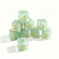 Lot de dés D6 en résine acrylique vert jade personnalisés en gros, dés à six faces numérotés pour accessoires de Mahjong