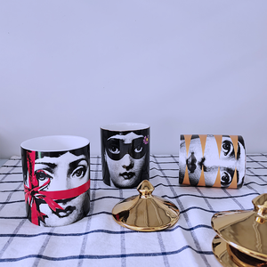 SYL portacandele europeo retrò portacandele in <span class=keywords><strong>ceramica</strong></span> Lady Face gioielli barattoli decorazione della casa decorazione di bellezza - Product Image 4