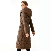 Veste longue matelassée pour femme - Manteau d'hiver 2-en-1 avec doublure amovible, parka matelassée à capuche pour l'extérieur - Logo personnalisé