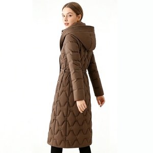 Veste longue matelassée pour <span class=keywords><strong>femme</strong></span> - Manteau d'hiver 2-en-1 avec doublure amovible, <span class=keywords><strong>parka</strong></span> matelassée à capuche pour l'extérieur - Logo personnalisé - Product Image 4