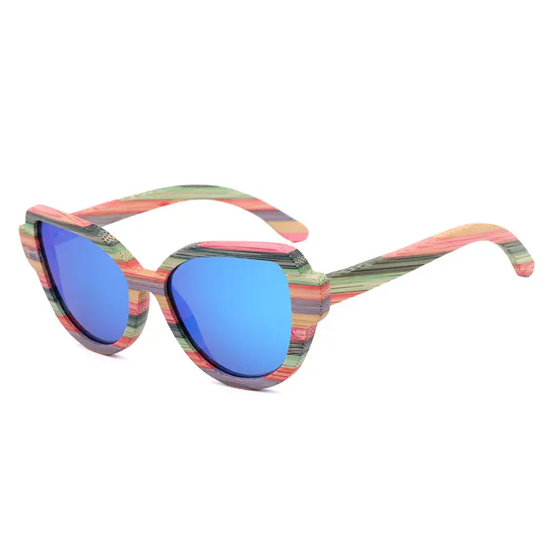 SQ56312 Colorful Wooden Polarized Lens Personalized Sunglasses Oem China Wholesale Bamboo Frame Sunglasses