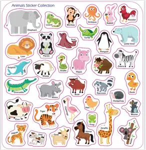 PU Animal Habitats Removable Stickers Reusable Sticker Pad