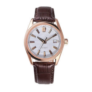 Reloj mecánico automático de 40mm para hombre, movimiento SEIKO, 10 Bar, resistente al agua, cristal de zafiro, reloj de vestir, correa de cuero, logotipo personalizado - Product Image 1