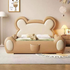 <span class=keywords><strong>Lit</strong></span> simple à couverture souple au design moderne pour adolescents, garçons et filles, style crème, <span class=keywords><strong>lit</strong></span> en cuir en forme d'ours - Product Image 2