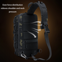 Sac à bandoulière tactique EDC, sac de poitrine Molle, sac à bandoulière croisé, sac de poitrine tactique imperméable pour le camping et la randonnée en plein air pour hommes