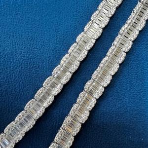 ผู้ผลิตเครื่องประดับระดับไฮเอนด์จากอินเดีย สร้อยเทนนิสเพชรโมอิสซาไนต์ทรงบาแกตต์ พร้อมเงินแท้ 925 จากซัพพลายเออร์อินเดีย - Product Image 2