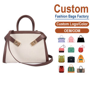 Color-block Canvas Commuting Large <b>Bag</b> Niche Leather <b>Patchwork</b> Design Casual Versatile Large Capacity Crossbody Shoulder <b>Bag</b> - Product Image 2