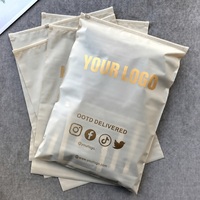 Sac d'emballage pour vêtements avec logo personnalisé, givré, à fermeture éclair, en plastique CPE, pour vêtements, t-shirts, sweats à capuche, pantalons, vêtements de mode