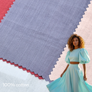 Tissu popeline 100% coton de qualité supérieure, tissé haute densité pour chemises, robes et chemisiers - Product Image 2