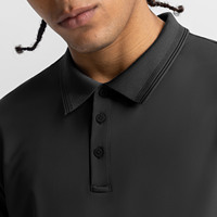 Vractive Vente en gros T-shirt de sport décontracté à manches courtes boutonné en Spandex/Nylon respirant et anti-humidité pour homme