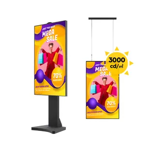 Anti-silau 43 49 55 inci sinar matahari dapat dibaca desain Bezel sempit jendela menghadap kecerahan tinggi pemutar iklan monitor tampilan