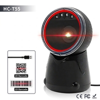 Escáner POS de Escritorio de Grado Profesional JR T55, Lector de Códigos QR USB Omnidireccional Fijo de 2D para Supermercados