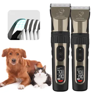 Cortapelos inalámbrico recargable por USB para mascotas, Kit de aseo con pantalla Led para perros, máquina de aseo para animales, cortadora de pelo profesional para perros