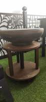 Table de cheminée en acier pour jardin foyer extérieur