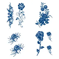 Free Samples Semi Permanent Tattoo Stickers Flower Designs Temporary Tattoos