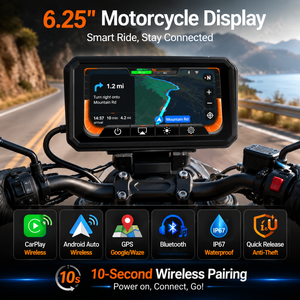 จอแสดงผลดิจิตอล Bestsonic ขนาด 6.25 นิ้ว สำหรับมอเตอร์ไซค์ รองรับ CarPlay ช่วยเพิ่มความปลอดภัยในการขับขี่ <span class=keywords><strong>ใช้</strong></span>งานได้กับมอเตอร์ไซค์ส่วนใหญ่ เครื่องนำทางแบบพกพาสำหรับมอเตอร์ไซค์ - Product Image 2