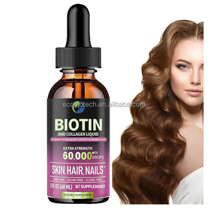 Ausreson OEM Biotina Vitaminas Gotas Uñas fuertes Líquido Biotina Suplemento para el cabello Biotina Líquido - Product Image 1
