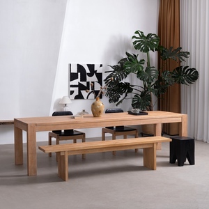 Mesa de Comedor Grande de Estilo Wabi-Sabi, Fabricada en China, con Acabado Antiguo sin Bambú, Mesa Larga para Escritorio - Product Image 2