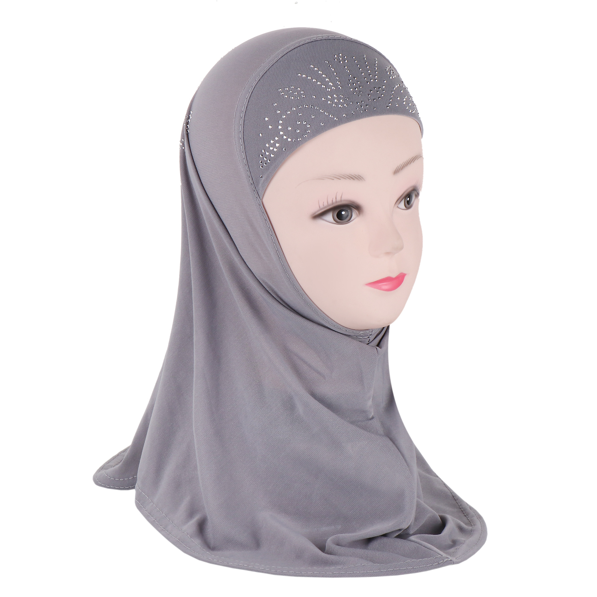 Amira One Piece Headscarf Hijab Muslim Islamic Kids Girls Scarf Wrap Shawl 2-7Y