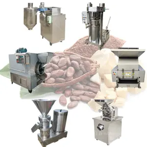 Molinillo coloidal a buen precio, línea de producción de cacao DE GRANO A Barra, máquina para hacer polvo de cacao, pequeña capacidad