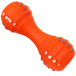New polka dot <b>dumbbell</b> dog toy, squeaky vinyl sound toy for teeth cleaning and pet use. - Product Image 5