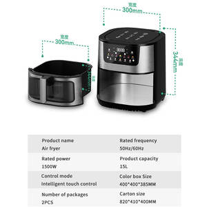 En stock appareils de cuisine ménagers four friteuse électrique sans huile 8L 10L 15L friteuse à <span class=keywords><strong>air</strong></span> numérique intelligente - Product Image 4