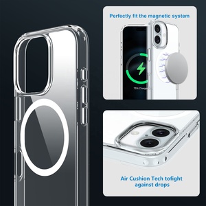 Coque de téléphone portable hybride transparente antichoc, coque de protection hybride pour téléphone portable, coque de téléphone en PC TPU pour iPhone 16 Pro - Product Image 3