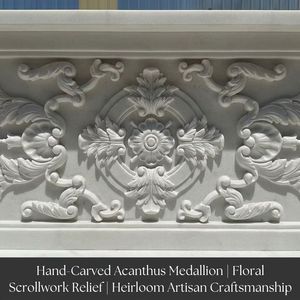Banc de jardin extérieur droit en marbre blanc sculpté à la main, sur piédestal, pour patio de villa, vente en gros - Product Image 3