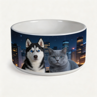 Gamelle en céramique élégante pour animaux de compagnie, en porcelaine, 15 cm, 18 cm, lourde, antidérapante, blanche, pour chien et chat