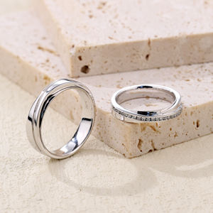 Anillo de Boda Elegante de Oro Blanco de 18K de Alta Calidad con Diamante Brillante Certificado, Diseño Único y Simple, Estilo Clásico para Fiesta - Product Image 4