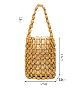 Bolso <span class=keywords><strong>de</strong></span> Mano Tipo Cubo Mini Casual para Mujer, Bolso <span class=keywords><strong>de</strong></span> Mano con Cordón, Forro <span class=keywords><strong>de</strong></span> Lona, Cuentas <span class=keywords><strong>de</strong></span> <span class=keywords><strong>Madera</strong></span> Tejidas a Mano, Bolso <span class=keywords><strong>de</strong></span> Mano Tipo Clutch, Venta al <span class=keywords><strong>por</strong></span> <span class=keywords><strong>Mayor</strong></span> - Product Image 6
