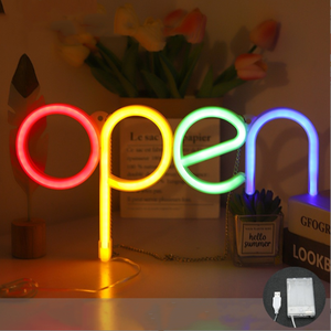 Lampada da notte a luce al Neon a batteria Usb da 13.8 ''Led insegna al Neon aperta per negozio di affari Party Bar Salon Stores decorazione dell'hotel - Product Image 1