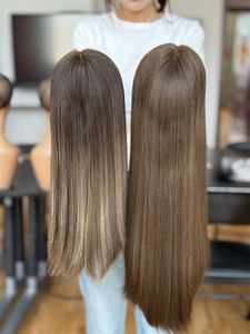 วิกผมชาวยิวแบบ2025สุดหรูวิกผมคนยุโรปติดลูกไม้ HD ด้านบนตรงแบบเงื่อนส่วนที่มองไม่เห็น - Product Image 5