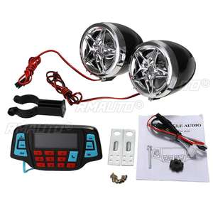 12V <b>Waterproof</b> Motorcycle bluetooth Radio Motorbike ATV <b>MP3</b> <b>Player</b> Two Speaker Handlebar Radio for Honda for Kawasaki - Product Image 2