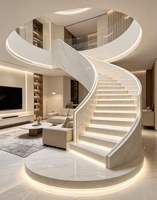 Carreaux d'escalier en porcelaine monobloc antidérapants à bords arrondis, finition filigrane dorée, pour salons de luxe et hôtels