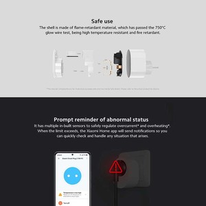 Prise intelligente Xiaomi Smart Plug 2 Wi-Fi EU, prise intelligente avec télécommande, assistant vocal, contrôleur universel d'appareils - Product Image 3