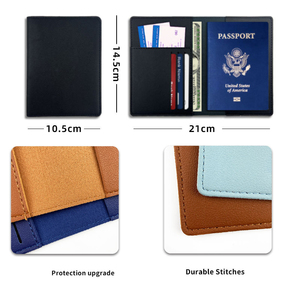 Funda de Pasaporte de Cuero PU con Ranuras para Tarjetas, Estuche para Pasaporte, Funda Protectora para Libreta de Pasaporte, Bolsas para Certificados - Product Image 3